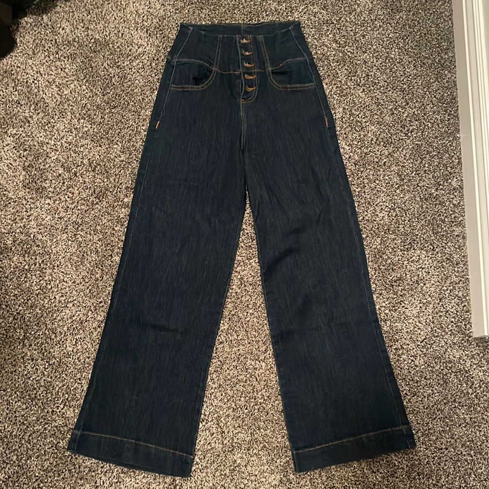 The cutest high waisted flare jean